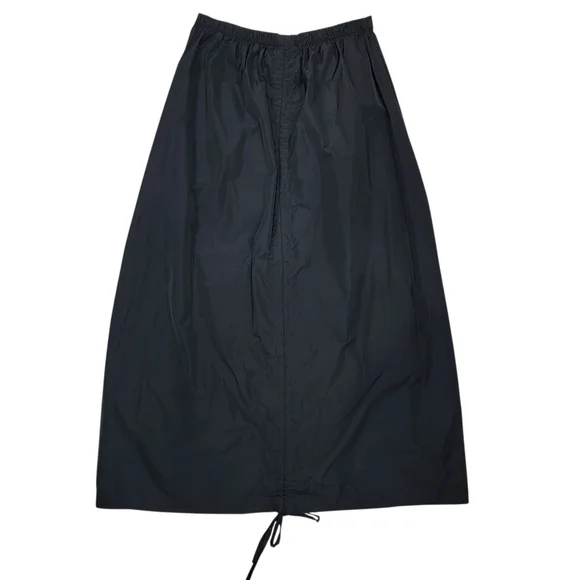 Bryn Walker Cleo Memory Crunch Flat Front Ruched Skirt Sleek Black Midi Womens S - Picture 5 of 17